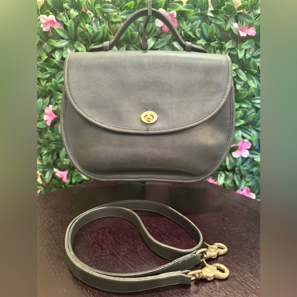Vintage Coach Green Large Plaza bag